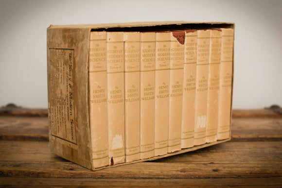1923 Story of Modern Science Boxed 10-Volume Book Set, HC/DJ, Vintage
