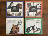 . 4 Animals in Danger Books, Asia, Europe, Forests of Africa, North America, Vintage 1982