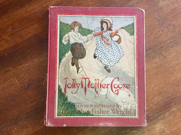 Jolly Mother Goose, Hardcover Book, Antique 1916, Illustrated