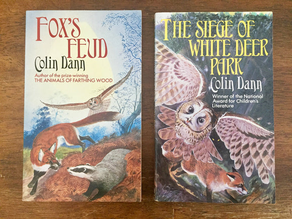 Fox’s Feud + The Siege of White Deer Park by Colin Dann, Illustrated by Terry Riley, Vintage 1987