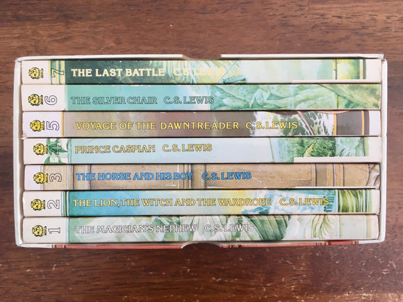The Complete Chronicles of Narnia by C.S. Lewis, Illustrated by Pauline Baynes, Vintage 1989, 7-Book Set in Slipcase