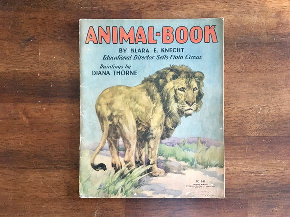 Animal-Book by Klara E Knecht, Paintings by Diana Thorne, Vintage 1933