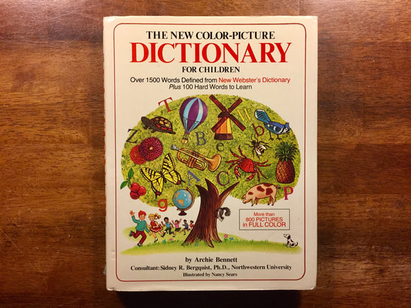 The New Color-Picture Dictionary for Children by Archie Bennett, Illustrated by Nancy Sears, Vintage 1977, Hardcover Book with Dust Jacket