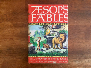 Aesop’s Fables, Illustrated Junior Library Edition, Illustrated by Fritz Kredel, Vintage 1947, Hardcover Book with Dust Jacket
