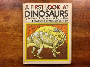 A First Look at Dinosaurs by Millicent E. Selsam and Joyce Hunt, Illustrated by Harriet Springer, Vintage 1982, Hardcover