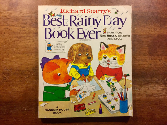Richard Scarry’s Best Rainy Day Book Ever: More Than 500 Things to Color and Make, Vintage 1983, Illustrated Activity Book