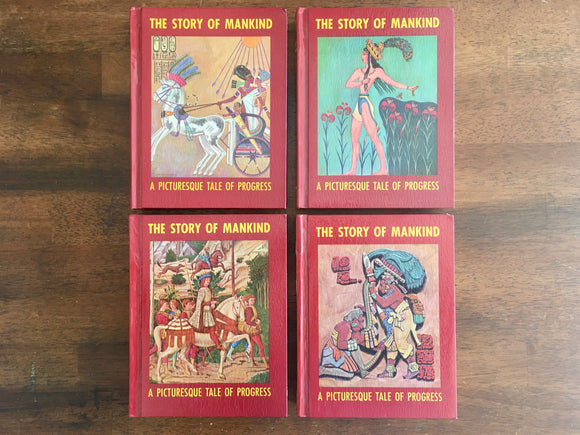 Picturesque Tale of Progress, The Story of Mankind, 4-Volume Set, Vintage 1963