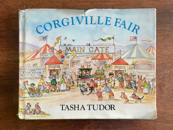 Corgiville Fair by Tasha Tudor, Vintage 1971, 1st Print, HC DJ, Corgi Dogs Story