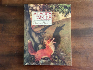 Aesop’s Fables, Illustrated and Signed by Charles Santore, Vintage 1988, HC DJ