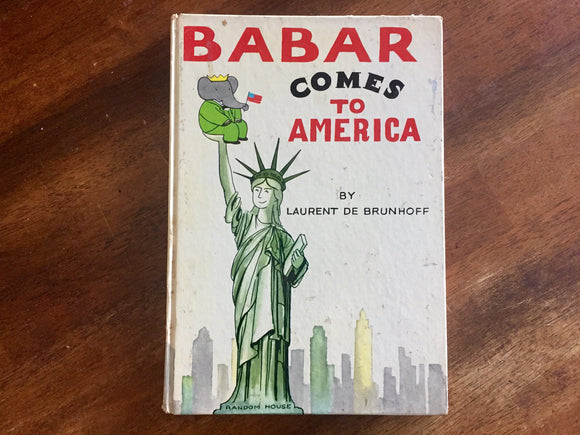 Babar Comes to America by Laurent De Brunhoff, Vintage 1965, Hardcover Book, Illustrated