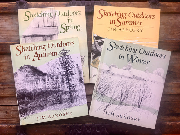 Jim Arnosky Sketching Outdoors Set, Spring, Summer, Autumn, Winter, Nature Art