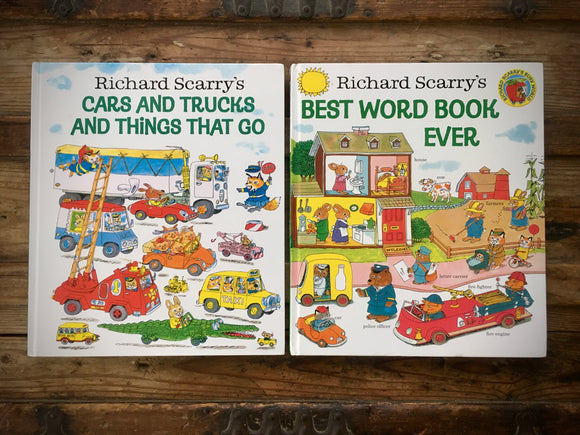 Richard Scarry’s Best Word Book Ever and Cars, Trucks and Things That Go, HC