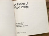 A Piece of Red Paper, Sara Stein, Mister Rogers’ Neighborhood, Rare, HC, 1973